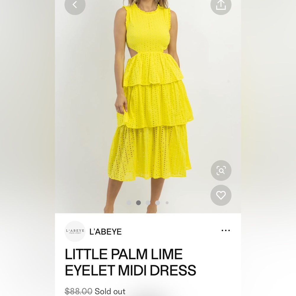 Yellow eyelet dress